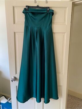 Azazzie emerald green strapless dress